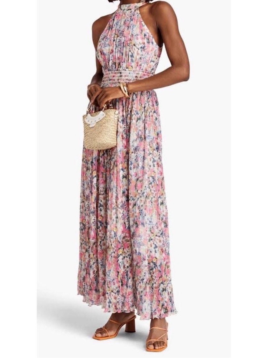 Rococo Sand Georgette Pleated Maxi Dress